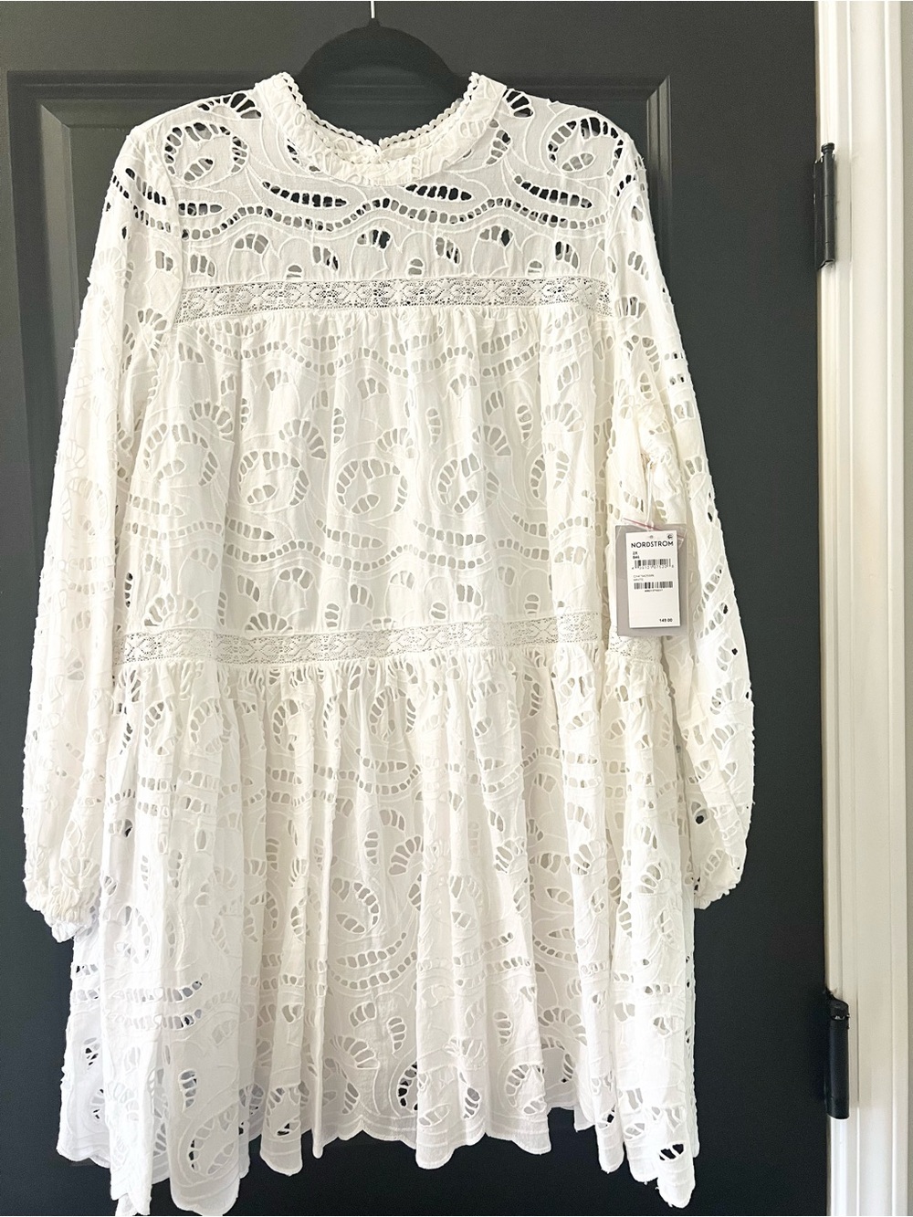 NWT Chelsea28 White Cotton Eyelet Lace Mini Dress 2X $149 Nordstrom